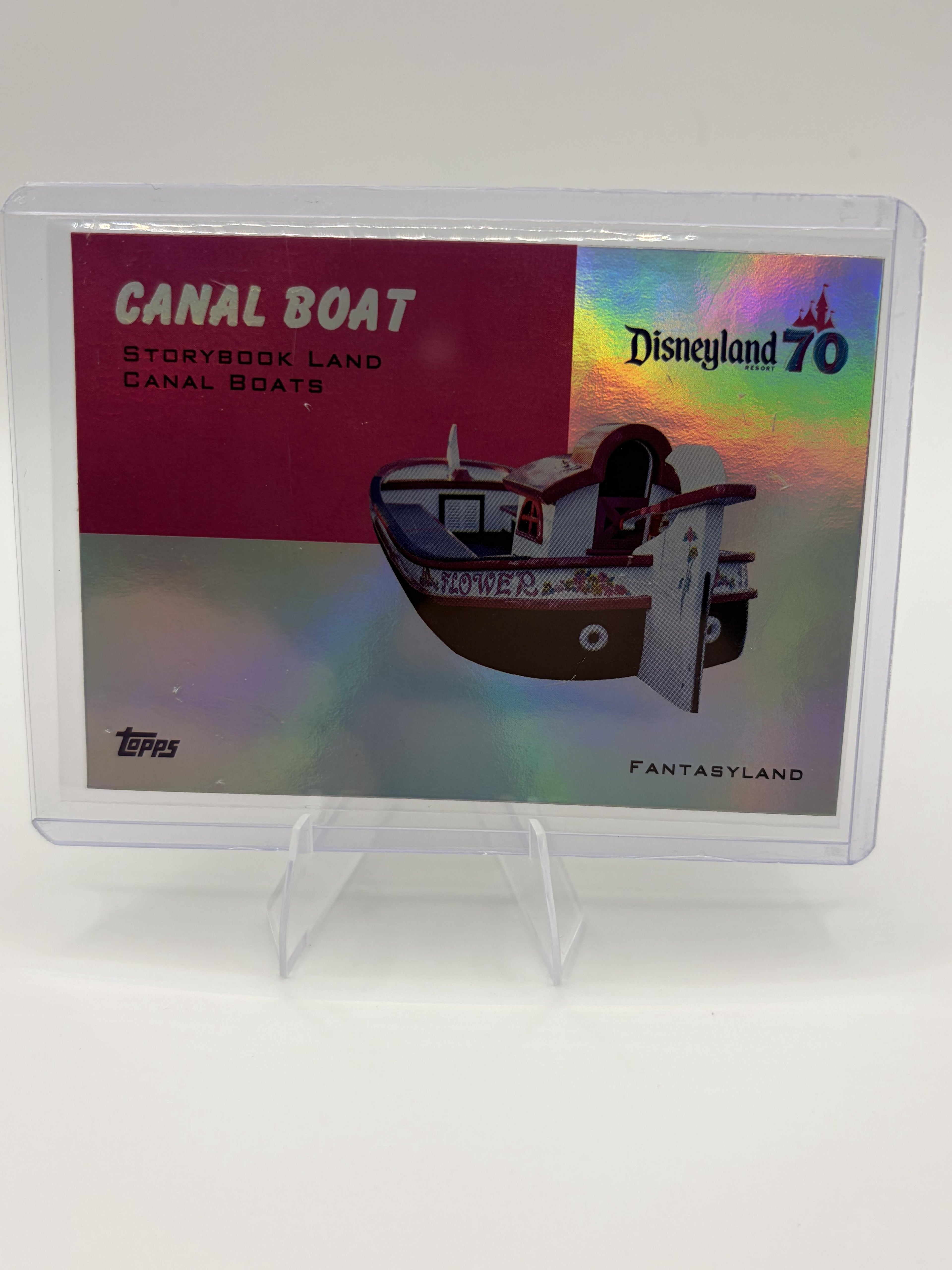 2025 Topps Disneyland 70th Anniversary Canal Boat T54-19 Rainbow Foil On Wheels