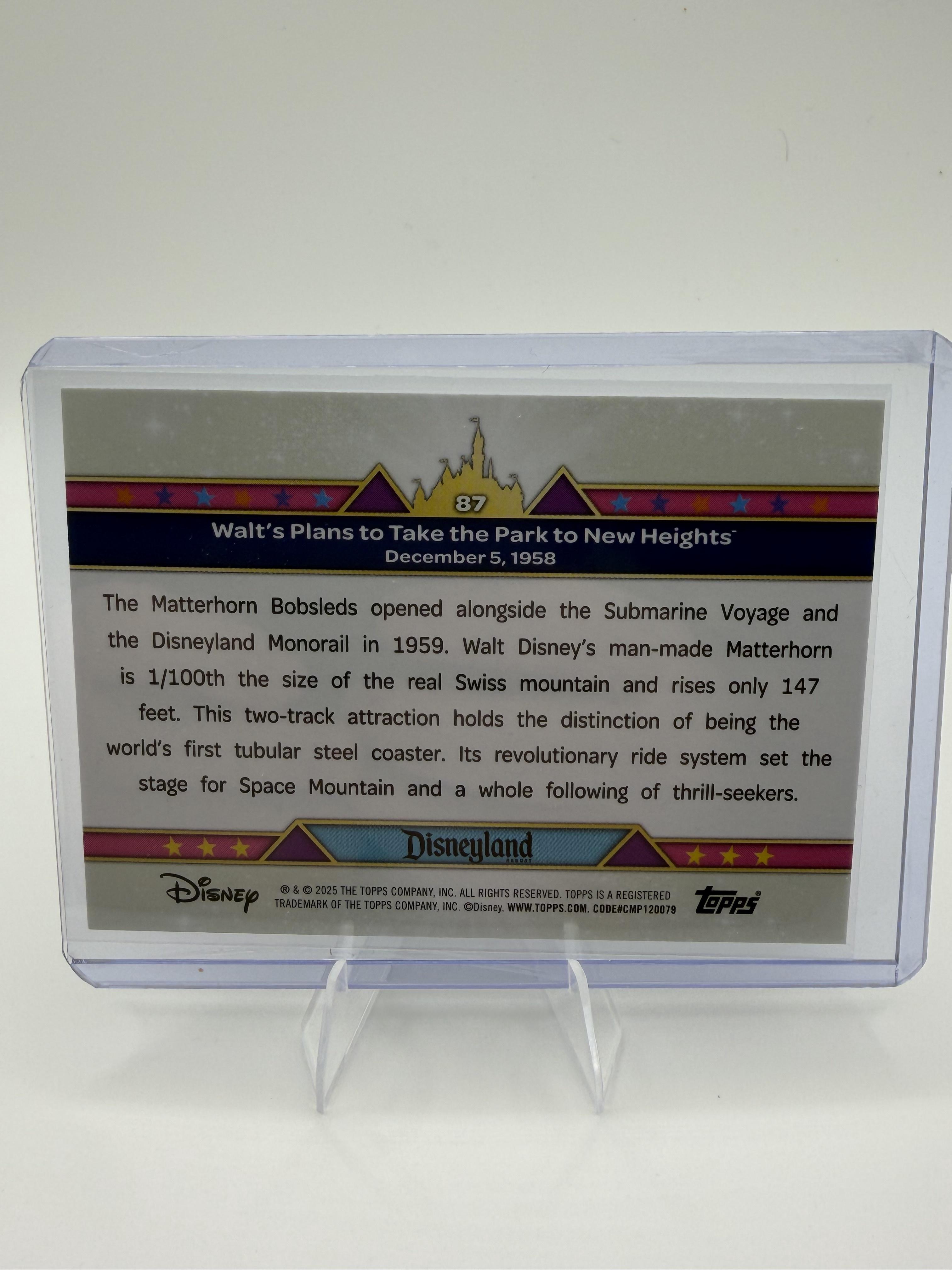 2025 Topps Disneyland 70th Anniversary Walt's Plans Timeline #87 Rainbow Foil