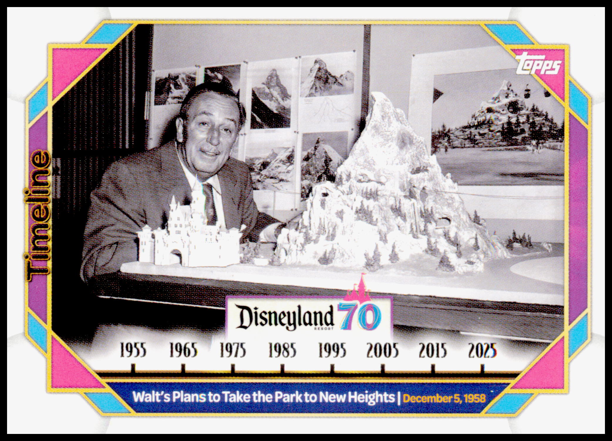 2025 Topps Disneyland 70th Walt's Plans to Take the Park to New Heights Card