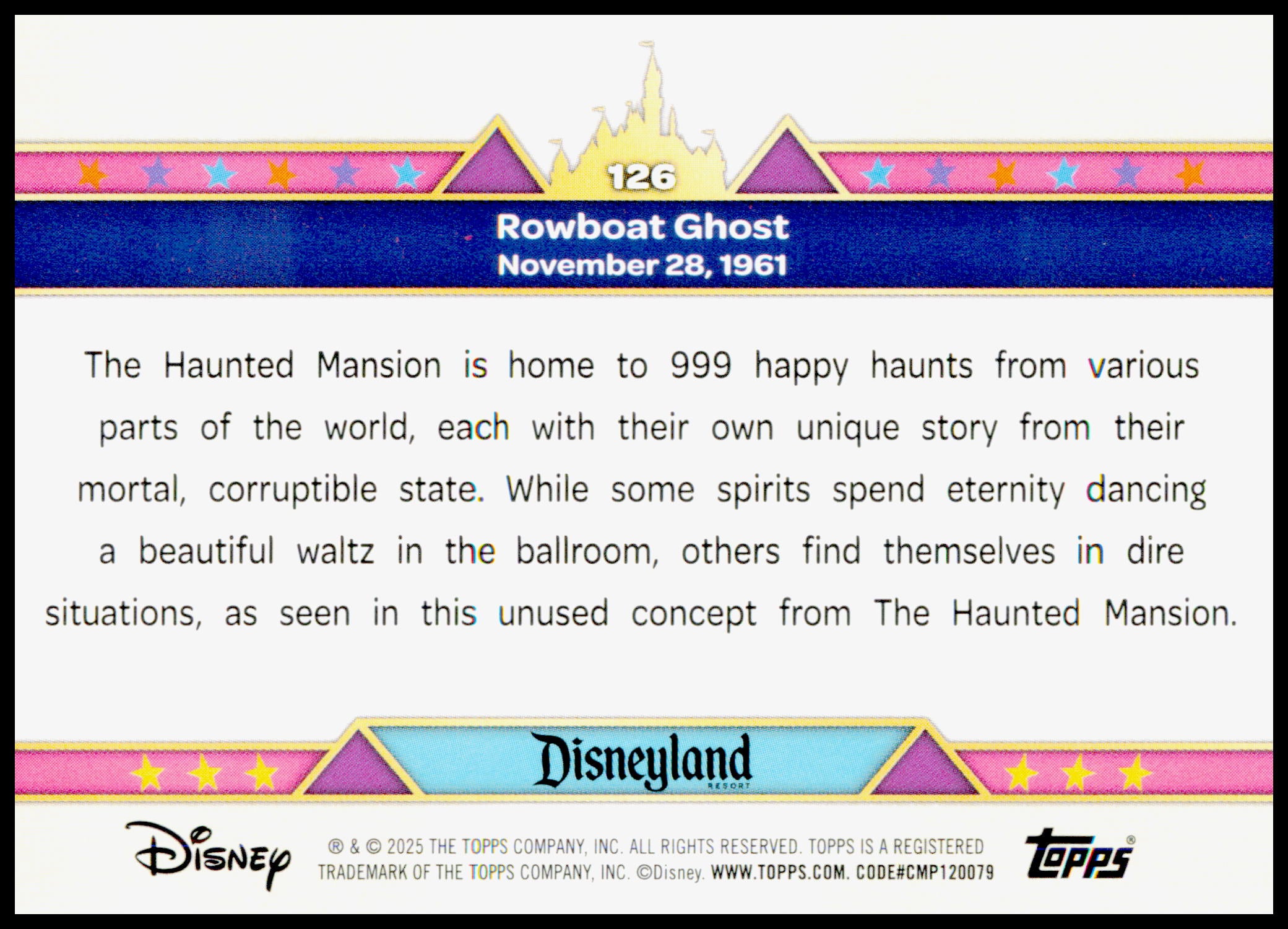 2025 Topps Disneyland 70th Anniversary Rowboat Ghost Card
