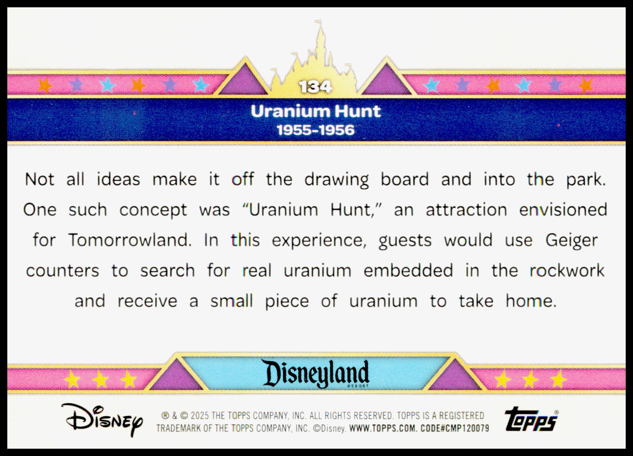 2025 Topps Disneyland 70th Anniversary Uranium Hunt Card