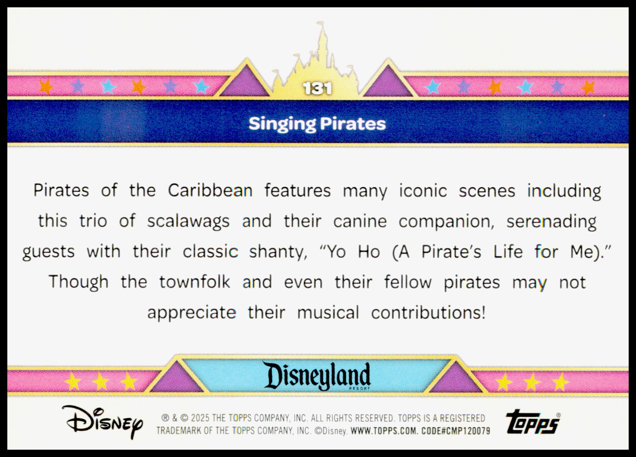 2025 Topps Disneyland 70th Anniversary Singing Pirates Card