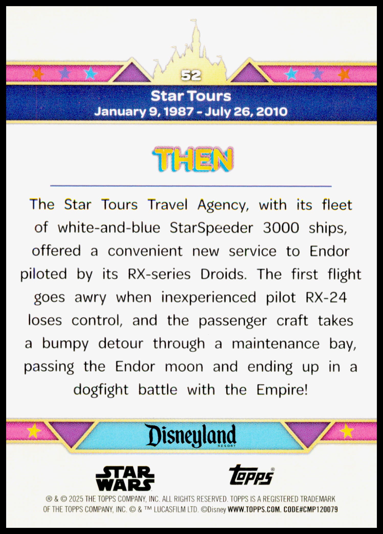 2025 Topps Disneyland 70th Anniversary Star Tours Card