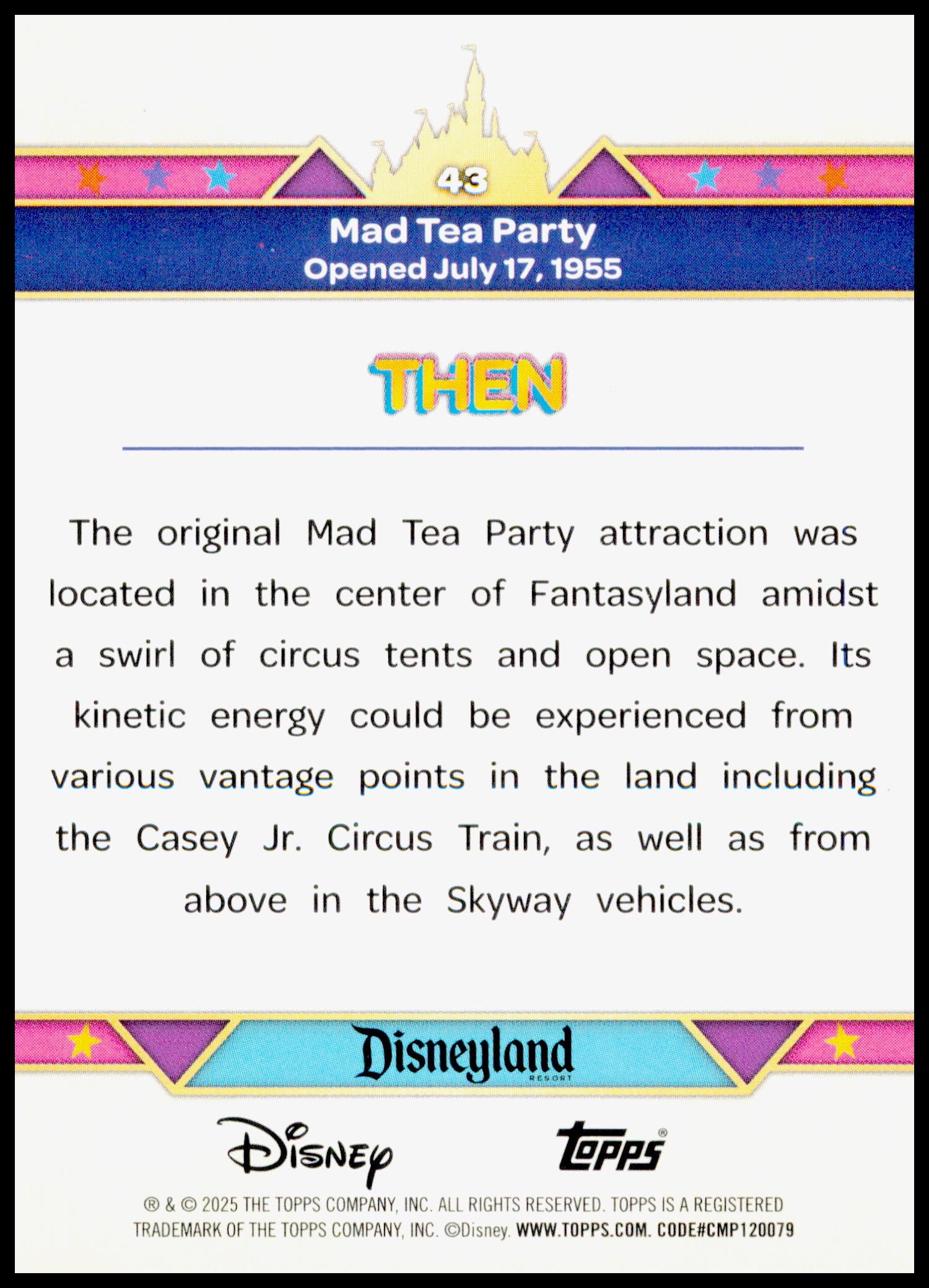 2025 Topps Disneyland 70th Anniversary Mad Tea Party Card