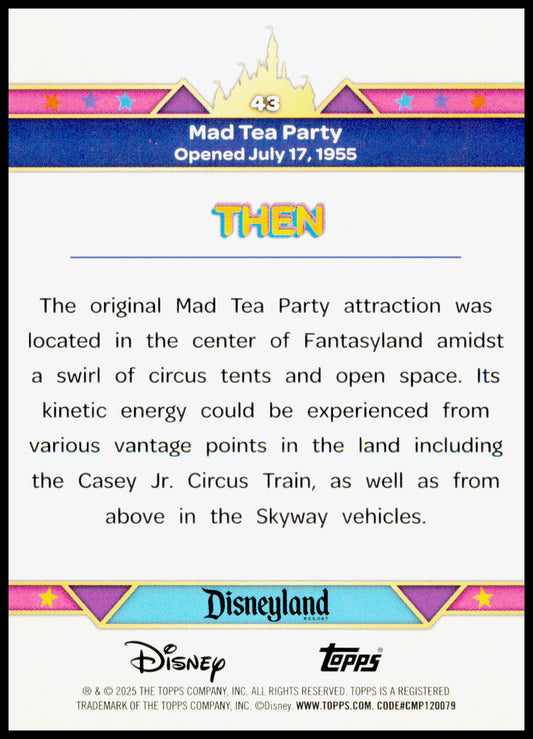 2025 Topps Disneyland 70th Anniversary Mad Tea Party Card