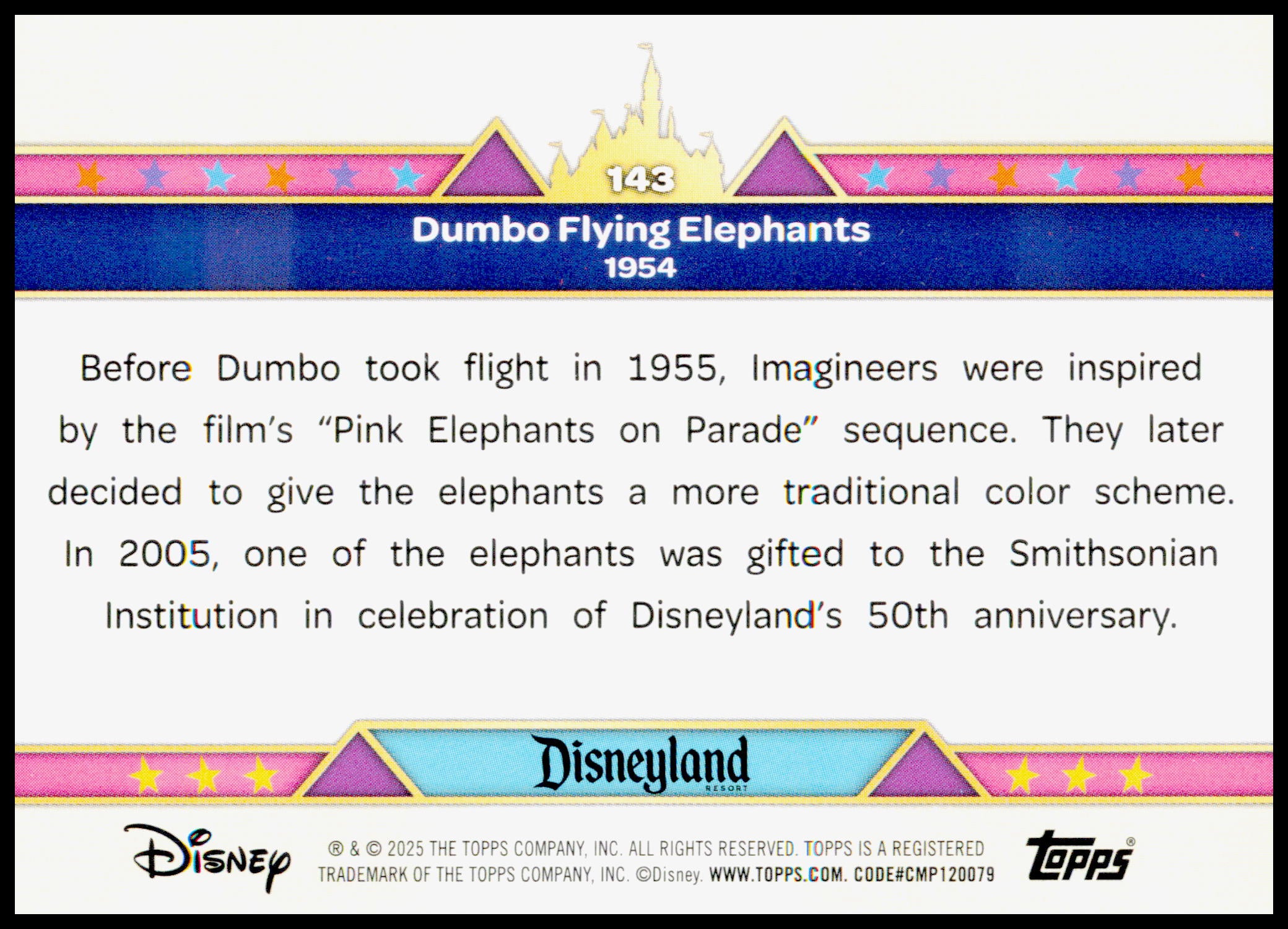 2025 Topps Disneyland 70th Anniversary Dumbo Flying Elephants Card