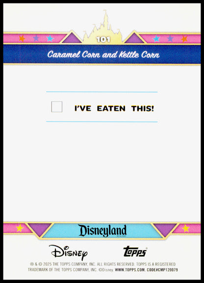 2025 Topps Disneyland 70th Anniversary Caramel Corn and Kettle Corn Card