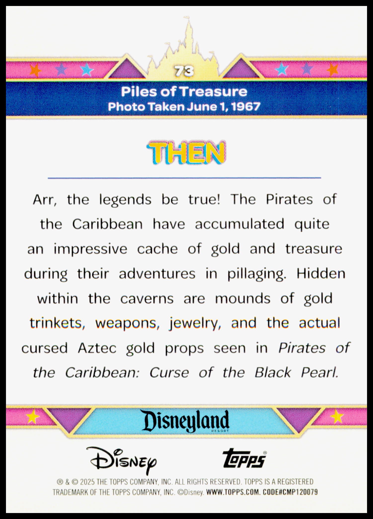 2025 Topps Disneyland 70th Anniversary Piles of Treasure Card