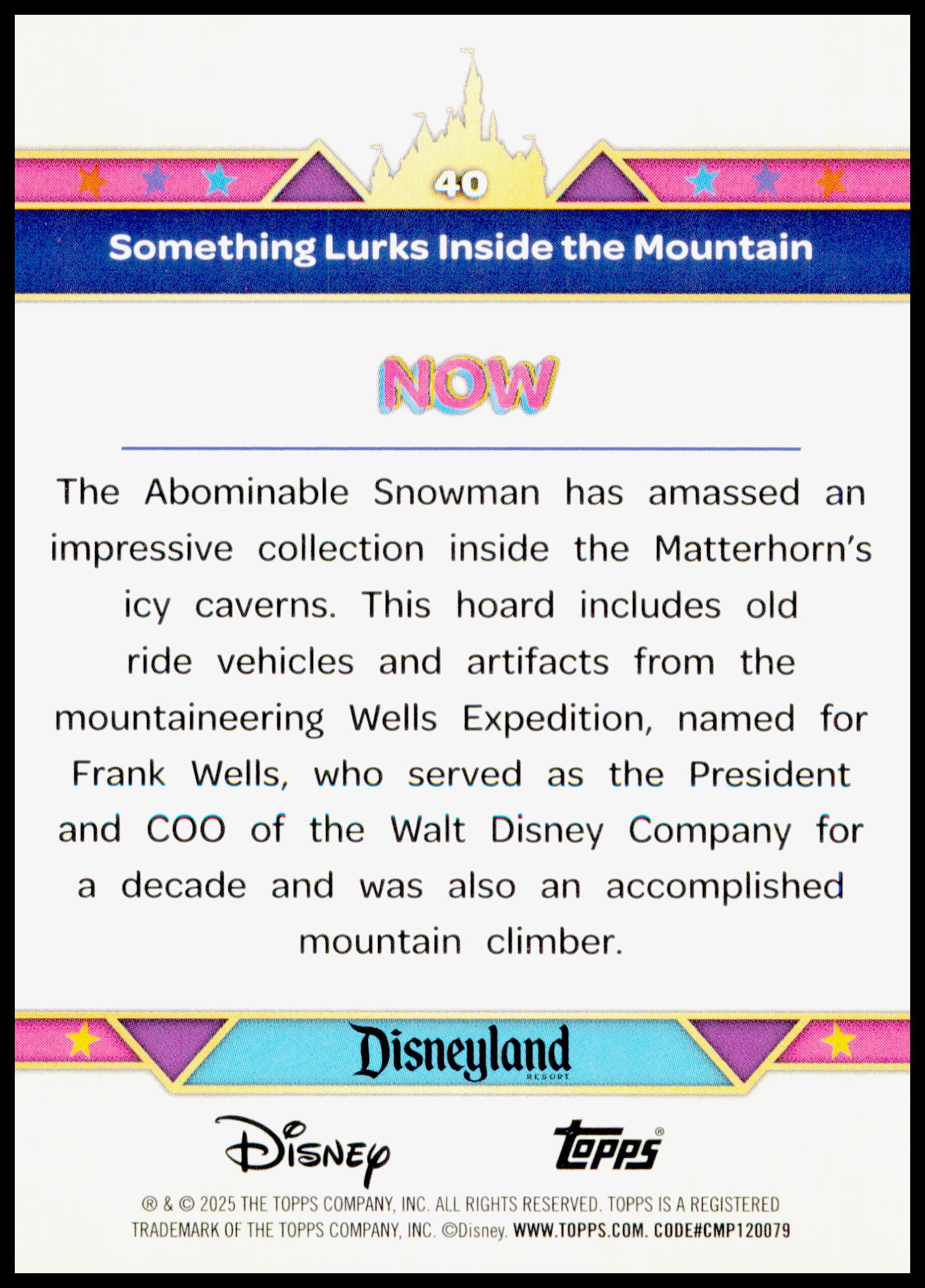 2025 Topps Disneyland 70th Anniversary Something Lurks Inside the Mountain Card