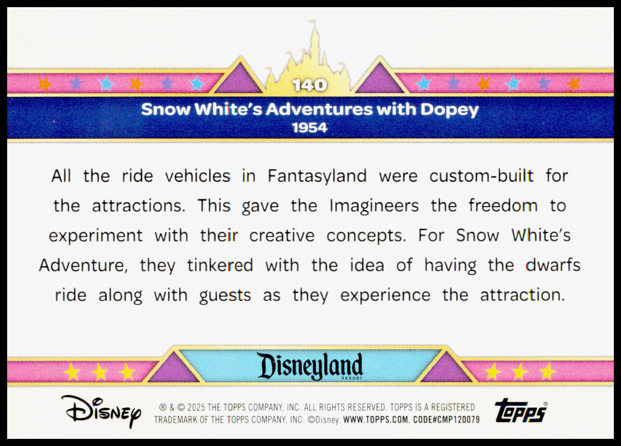 2025 Topps Disneyland 70th Anniversary Snow White's Adventures with Dopey Card