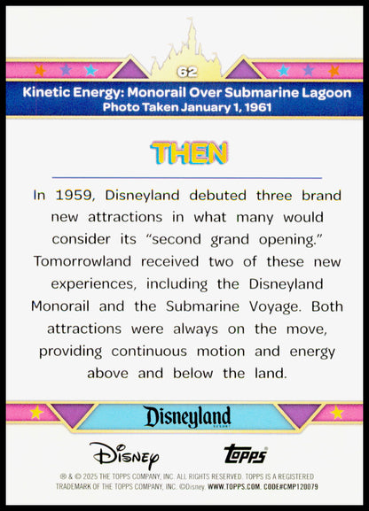 2025 Topps Disneyland 70th  Kinetic Energy: Monorail Over Submarine Lagoon Card