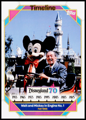 2025 Topps Disneyland 70th Anniversary Walt and Mickey in Engine No. 1 Card