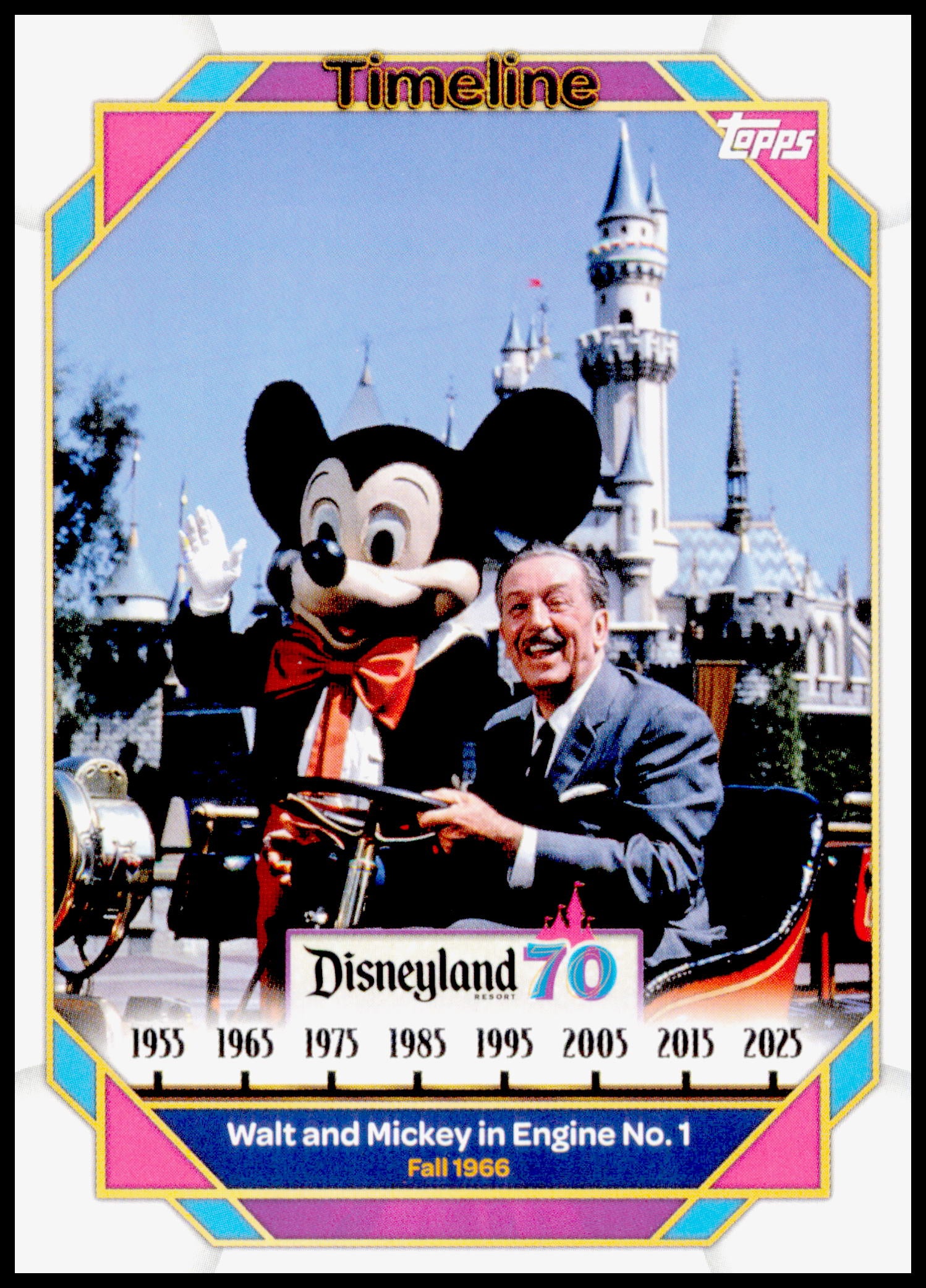 2025 Topps Disneyland 70th Anniversary Walt and Mickey in Engine No. 1 Card