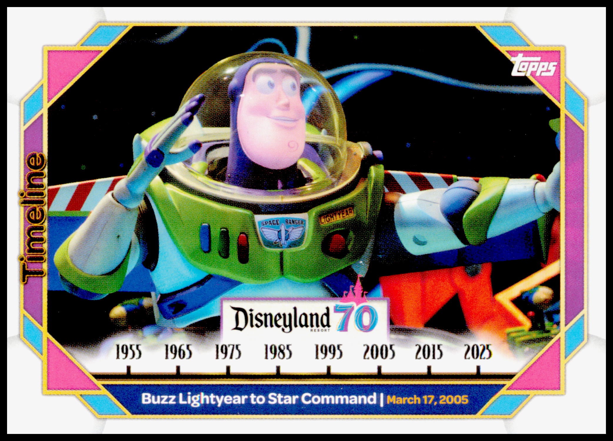 2025 Topps Disneyland 70th Anniversary Buzz Lightyear to Star Command Card