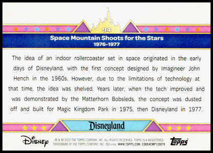 2025 Topps Disneyland 70th Anniversary Space Mountain Shoots for the Stars Card