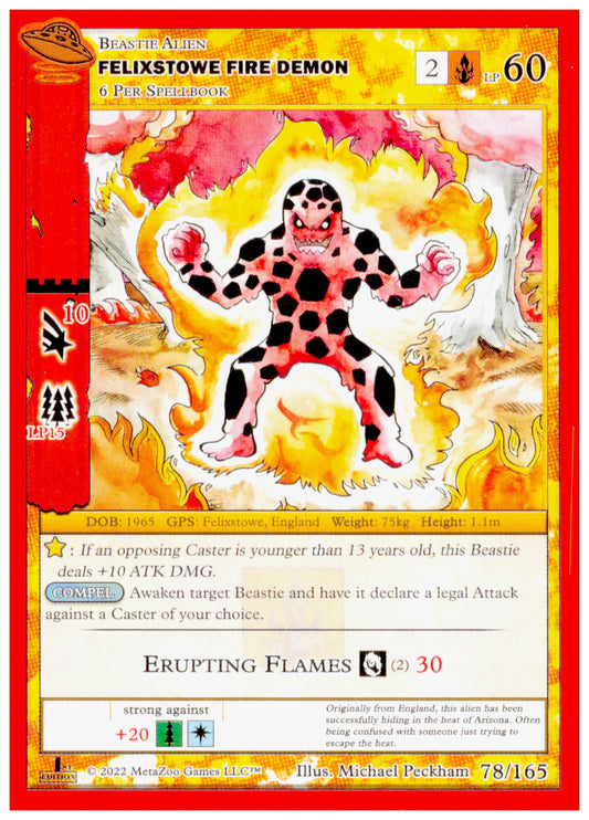 MetaZoo UFO 1st Edition Felixstowe Fire Demon 78/165  Beastie