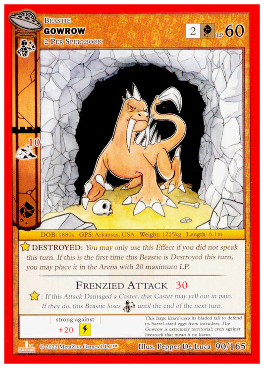 MetaZoo UFO 1st Edition Gowrow 90/165 NM/M Silver Rare Beastie