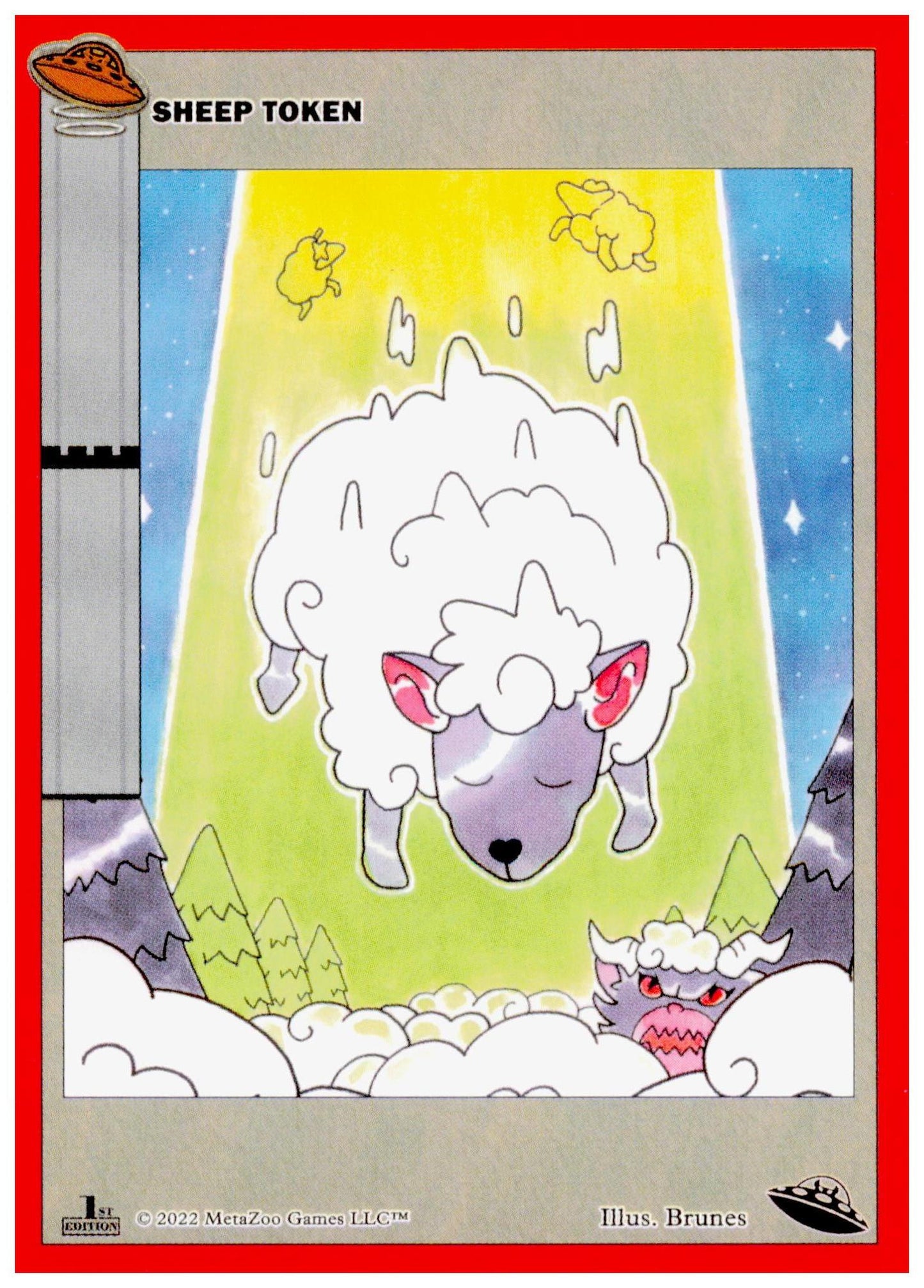 2022 MetaZoo Wilderness 1st Edition Sheep Token Card UFO Art