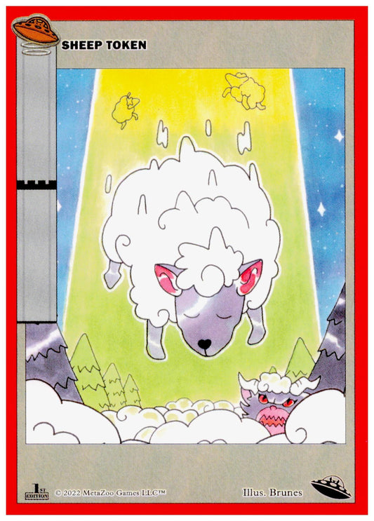 2022 MetaZoo Wilderness 1st Edition Sheep Token Card UFO Art