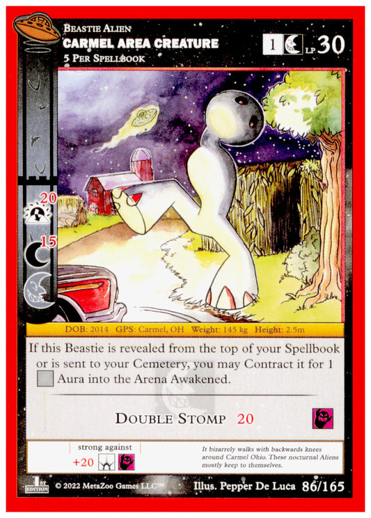 2022 MetaZoo UFO 1st Edition Carmel Area Creature 86/165 Beastie Card