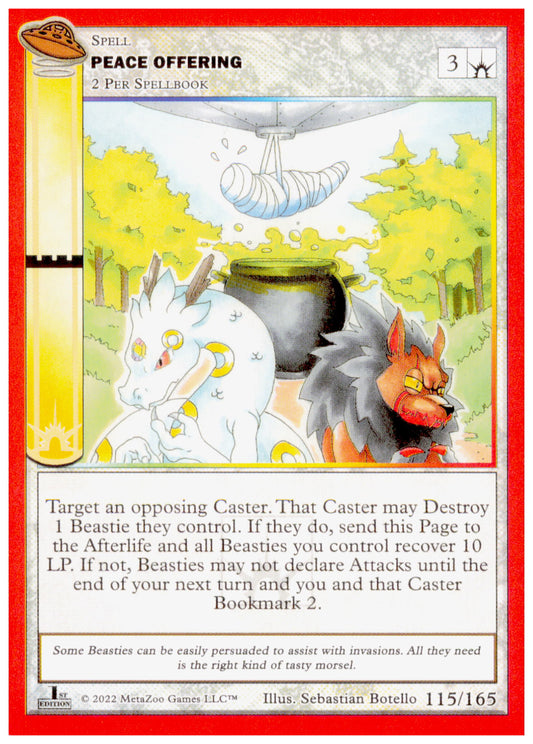 2022 MetaZoo UFO 1st Edition Peace Offering 115/165 Spell Card