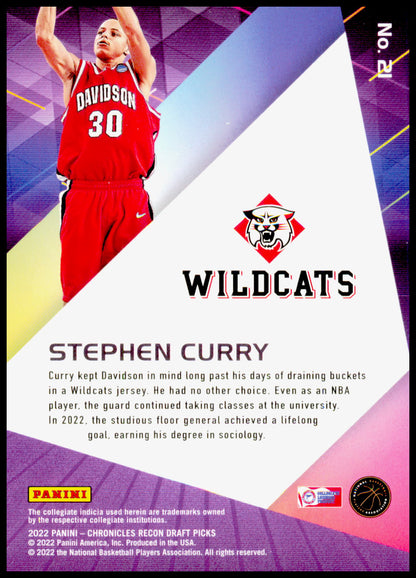 2022 Panini Chronicles Draft Picks Stephen Curry Card Recon