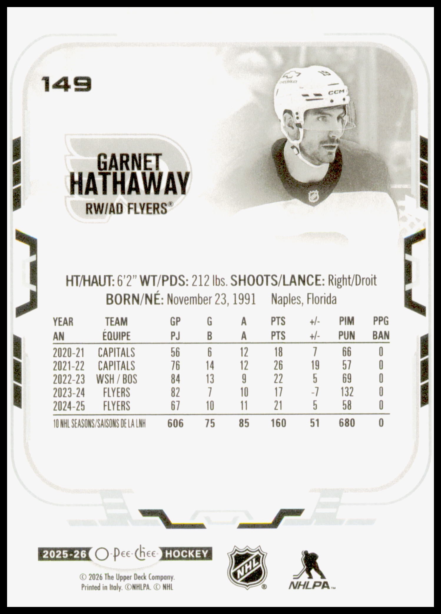 2025-26 O-Pee-Chee Garnet Hathaway Card