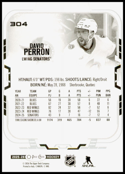2025-26 O-Pee-Chee David Perron Card