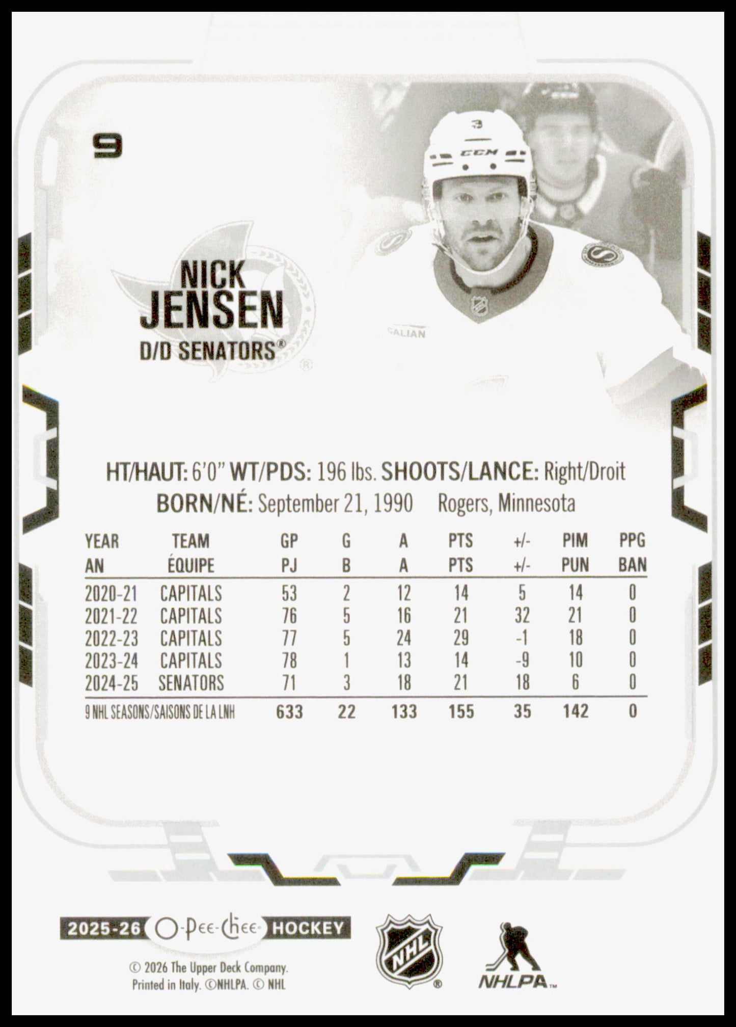2025-26 O-Pee-Chee Nick Jensen Card