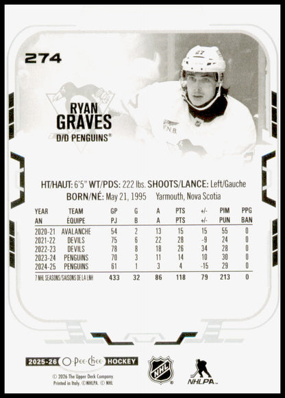 2025-26 O-Pee-Chee Ryan Graves Card