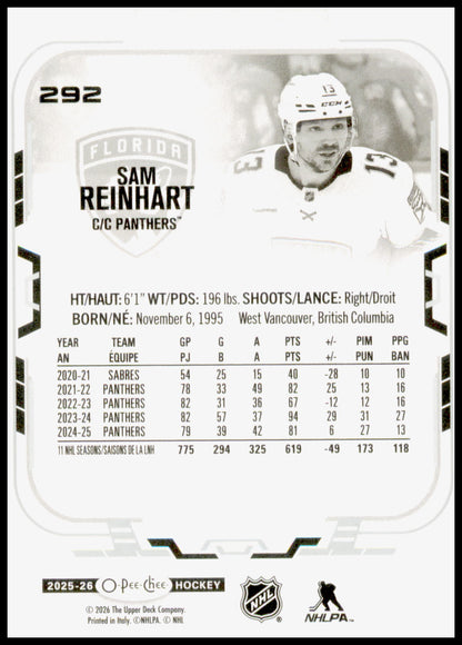2025-26 O-Pee-Chee Sam Reinhart Card