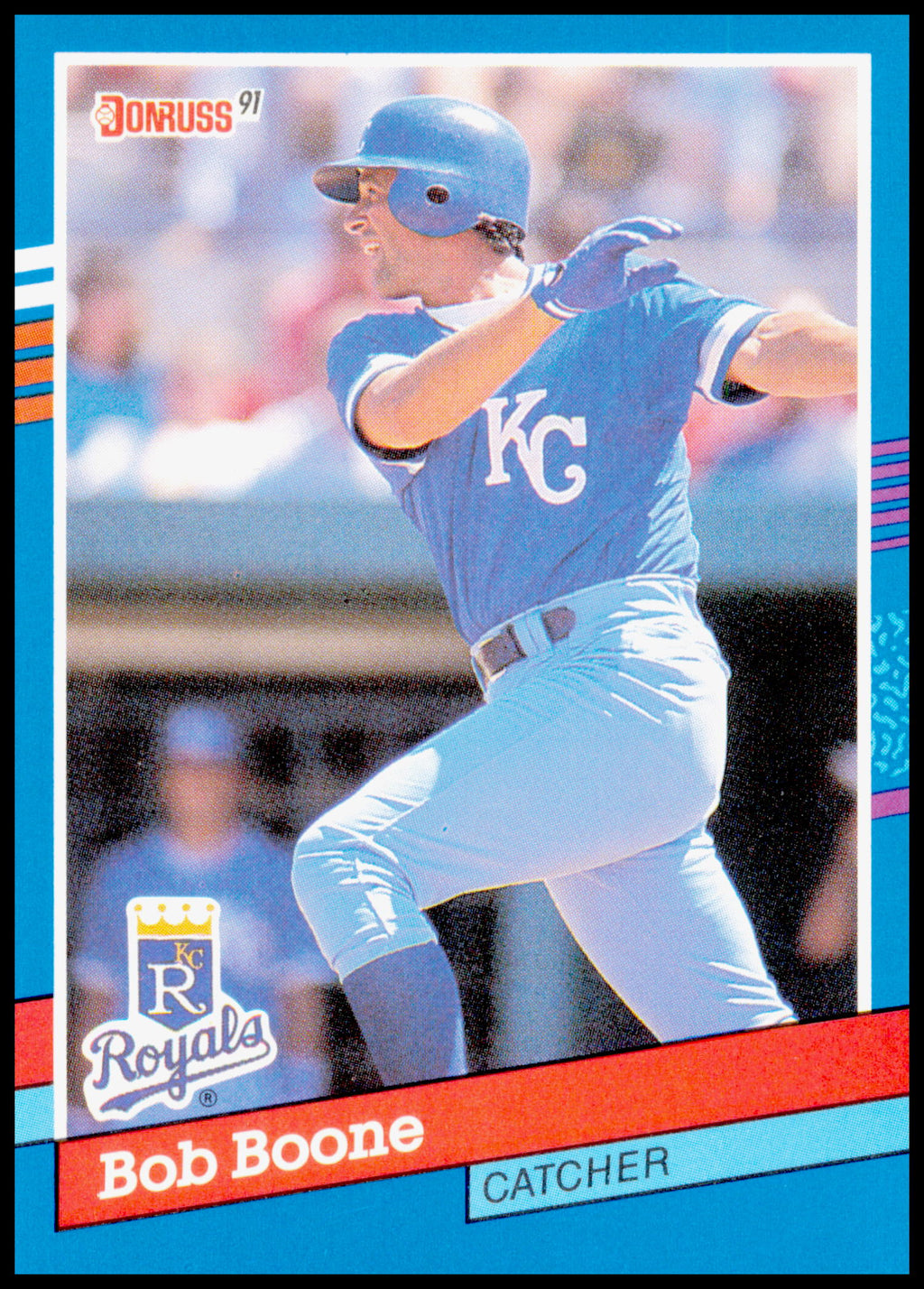 1991 Donruss Bob Boone Card Kansas City Royals #356 - Signs of corner wear
