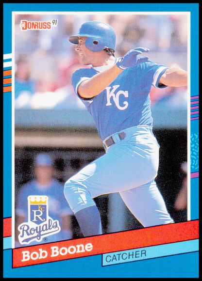 1991 Donruss Bob Boone Card Kansas City Royals #356 - Signs of corner wear