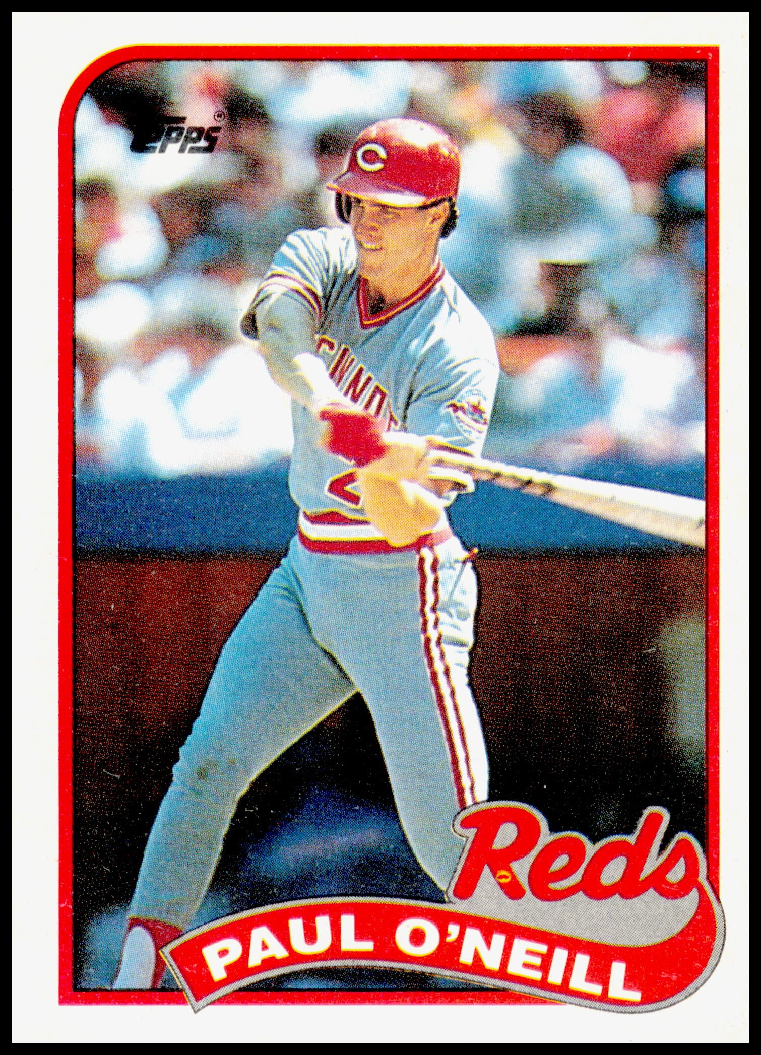 1989 Topps Paul O'Neill Card - Corner Wear Present