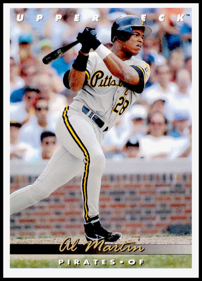 1993 Upper Deck Al Martin Card - view card back has wear or white under number