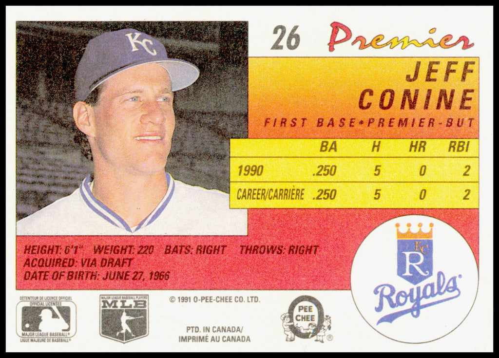 1991 O-Pee-Chee Premier Jeff Conine Card