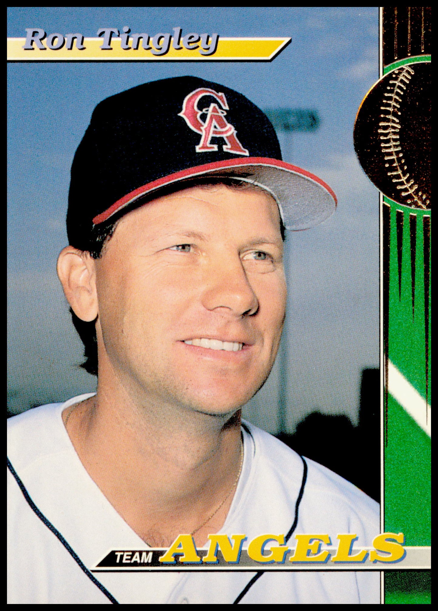 1993 Stadium Club California Angels Ron Tingley Card - wear on edges