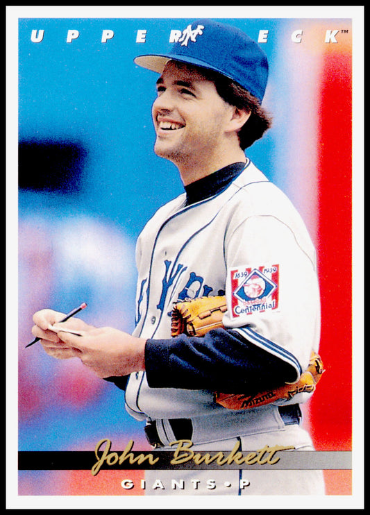 1993 Upper Deck John Burkett Card San Francisco Giants