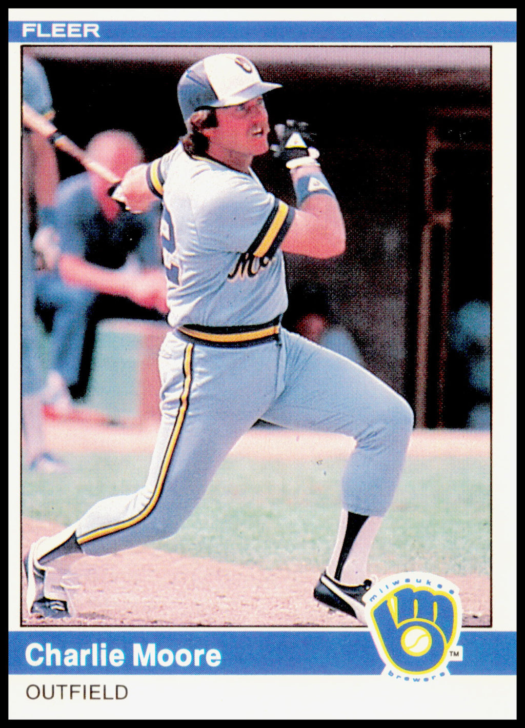 1984 Fleer Charlie Moore Card Milwaukee Brewers