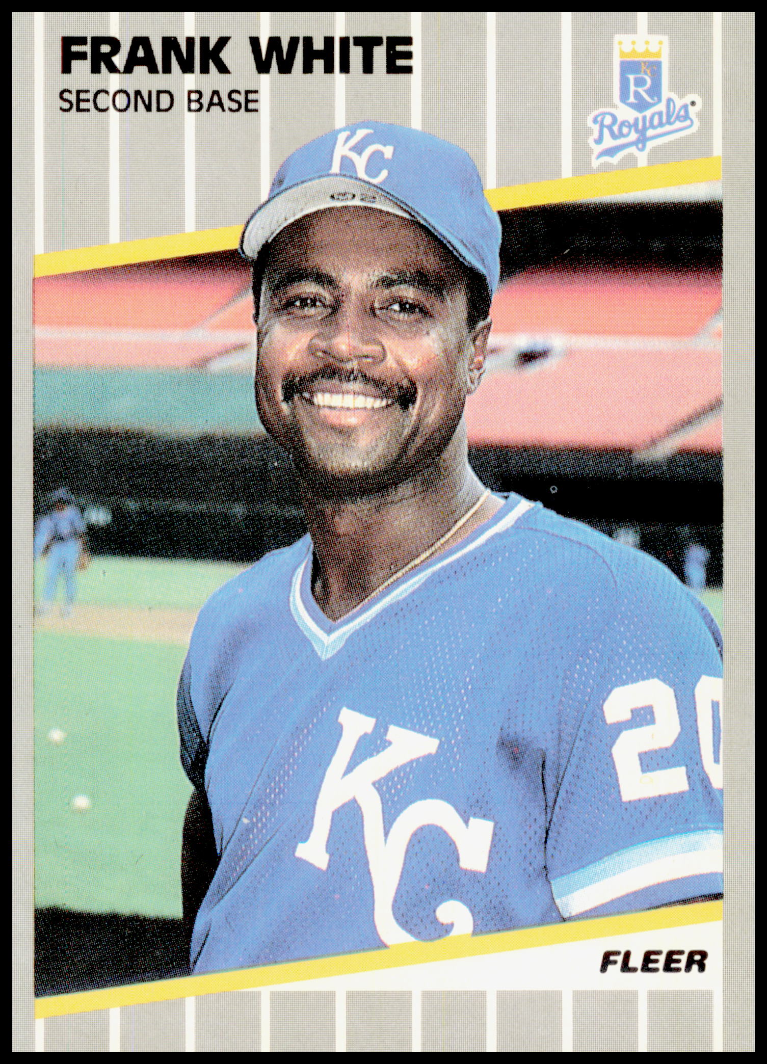 1989 Fleer Frank White Card Kansas City Royals