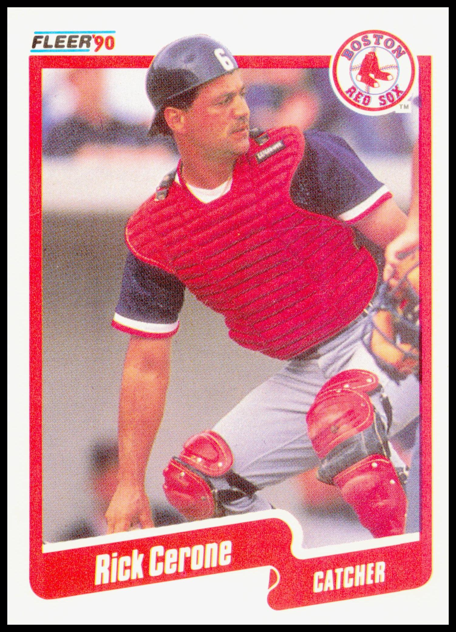 1990 Fleer Canadian Rick Cerone Card Boston Red Sox
