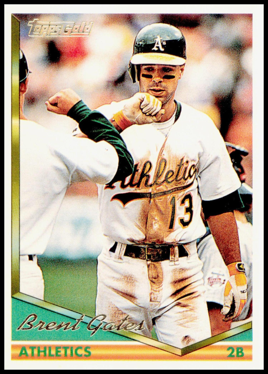 1994 Topps Brent Gates Card Oakland Athletics - Edges Dinged