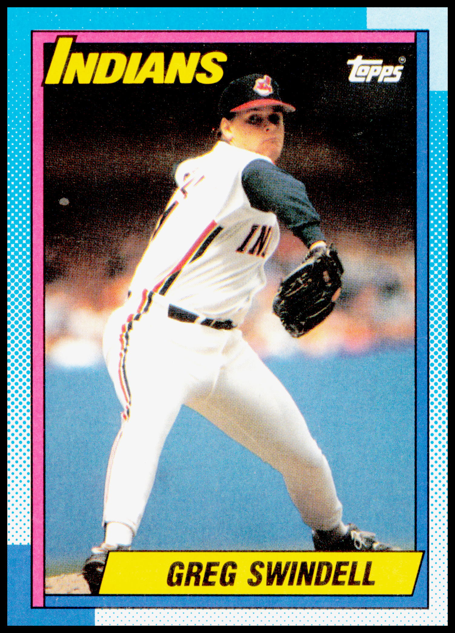 1990 Topps Greg Swindell Card Cleveland Indians - Corners do have wear signs