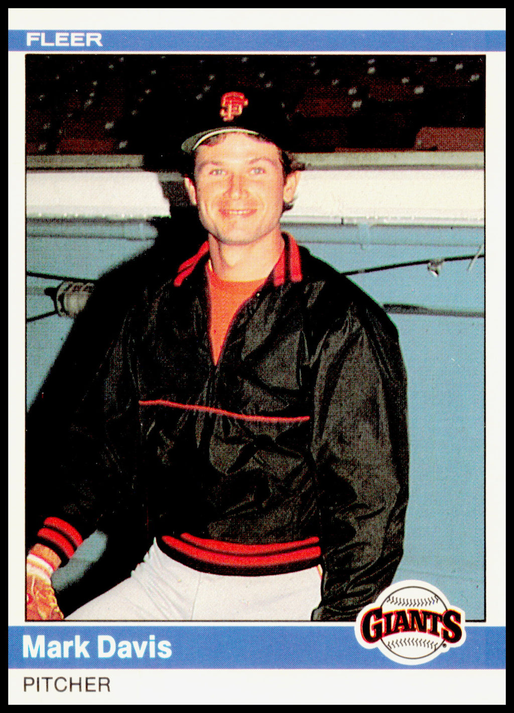 1984 Fleer Mark Davis Card San Francisco Giants - Corners Dinged A little.