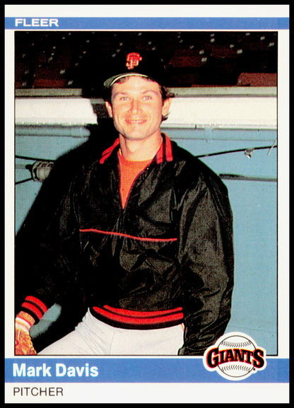 1984 Fleer Mark Davis Card San Francisco Giants - Corners Dinged A little.