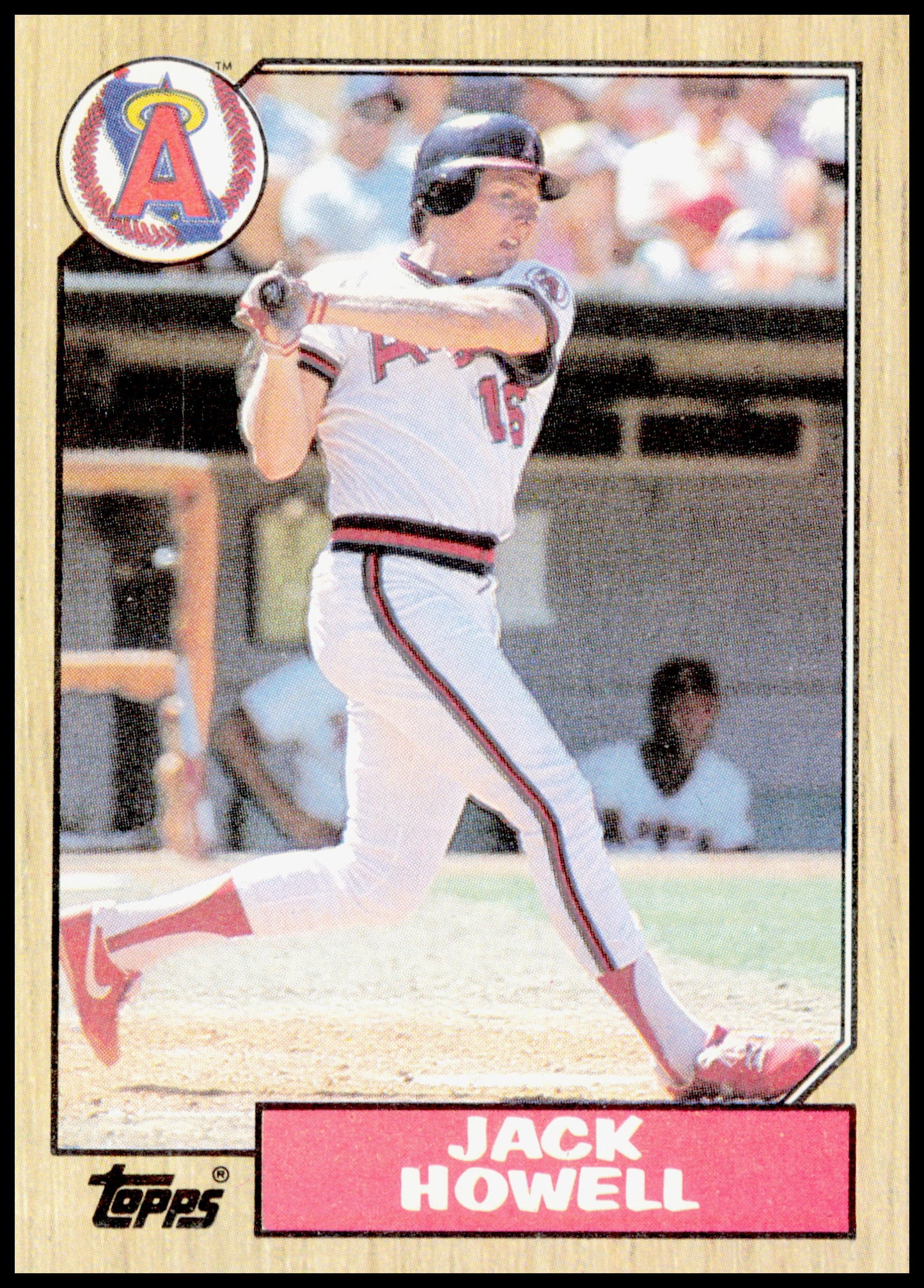 1987 Topps Jack Howell Card California Angels Corner Dinged