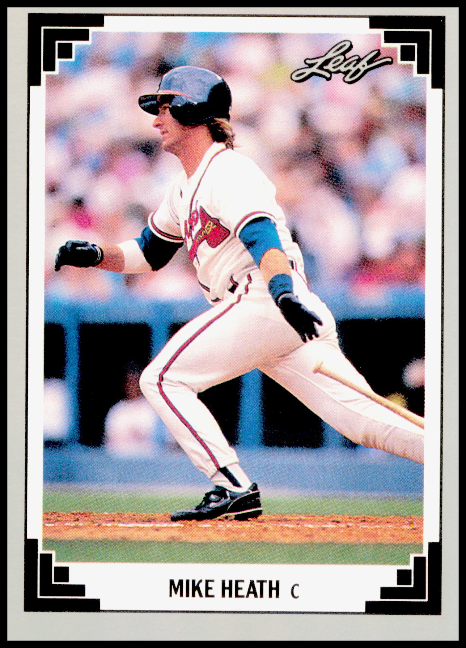1991 Leaf Mike Heath Card Atlanta Braves