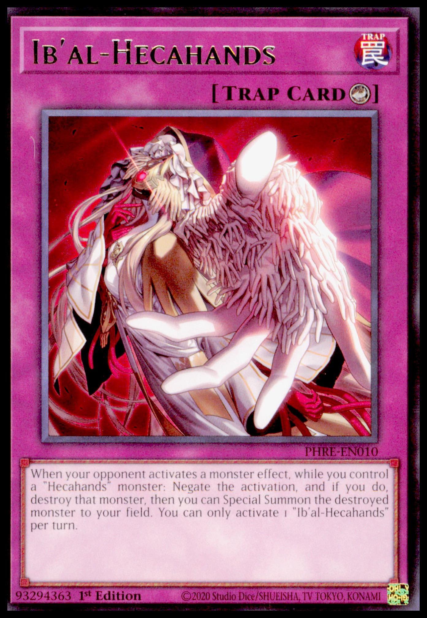 2020 Yu-Gi-Oh! Ib'al-Hecahands PHRE-EN010 Super Rare 1st Edition NM TCG