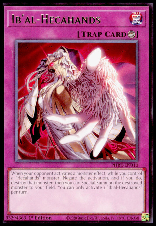 2020 Yu-Gi-Oh! Ib'al-Hecahands PHRE-EN010 Super Rare 1st Edition NM TCG