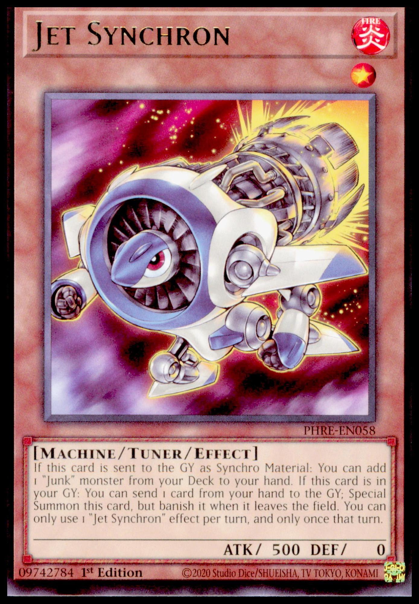 2020 Yu-Gi-Oh! Jet Synchron PHRE-EN058 Rare 1st Edition NM Phantom Rage TCG